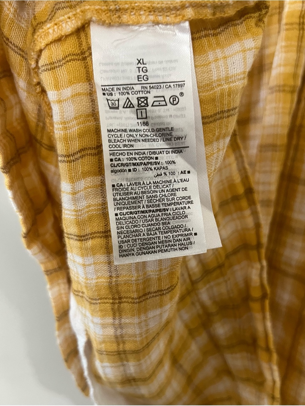 Old Navy Yellow Plaid Mini Dress with V-Neck and Flutter Sleeves - Picture 5 of 5